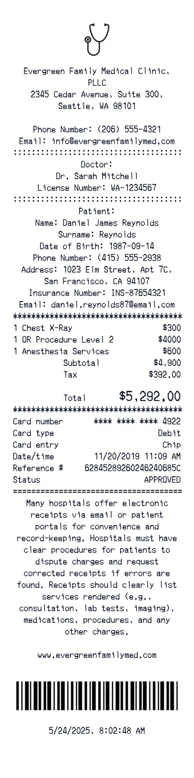 Create a Evergreen Family receipt online Evergreen Family receipt template preview - free retail receipt generator